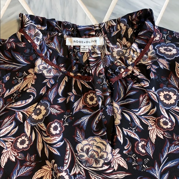Anthropologie Rose & Olive Floral Blouse - Picture 7 of 7